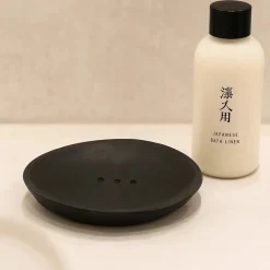 Porte savon ovale en marbre noir