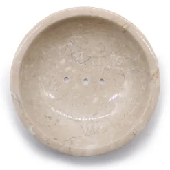 Porte savon rond en marbre miel
