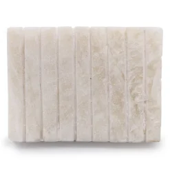 Porte savon strié en Onyx Blanc